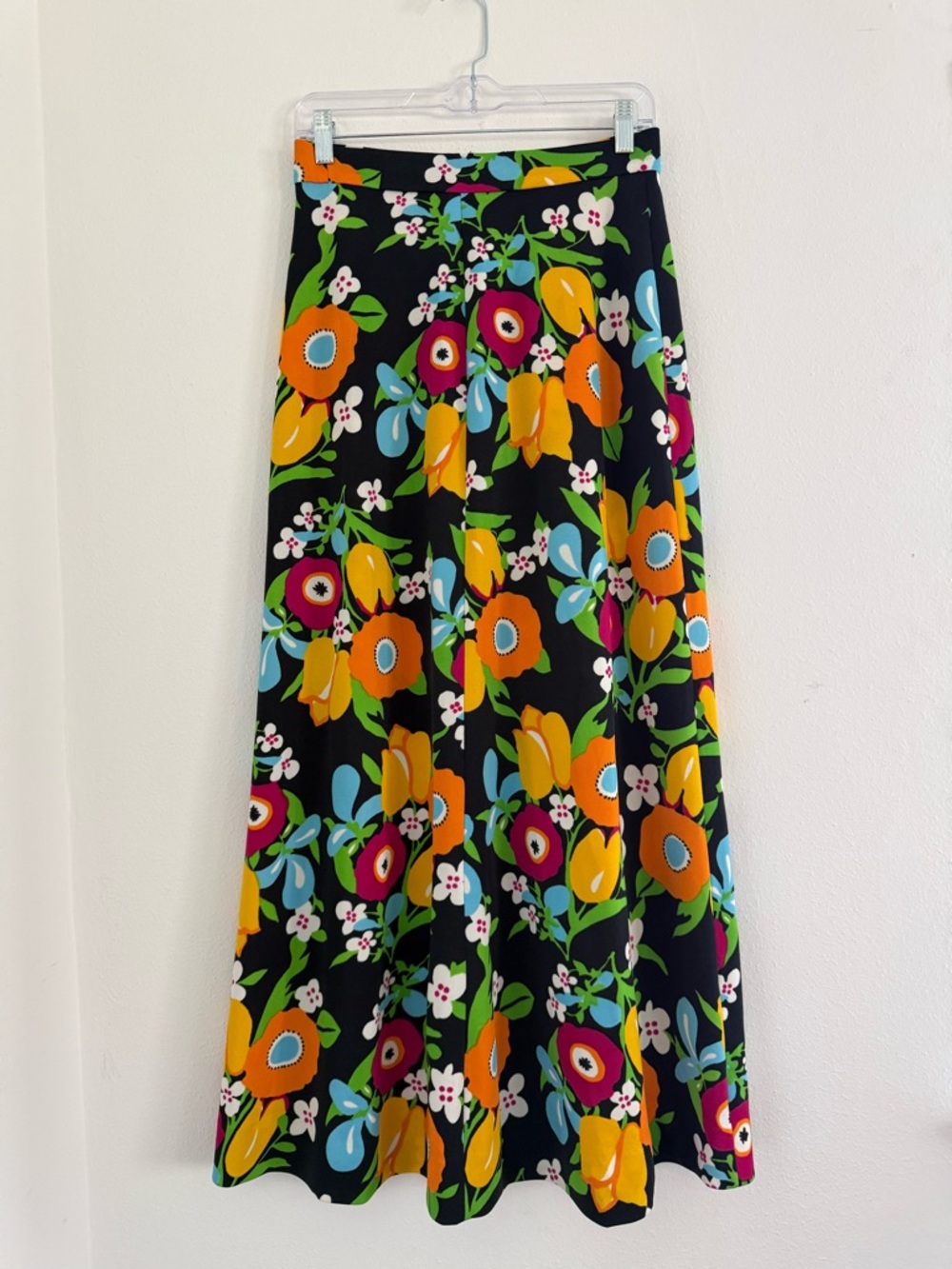 Vintage 60s/70s psychedelic boho floral maxi skirt